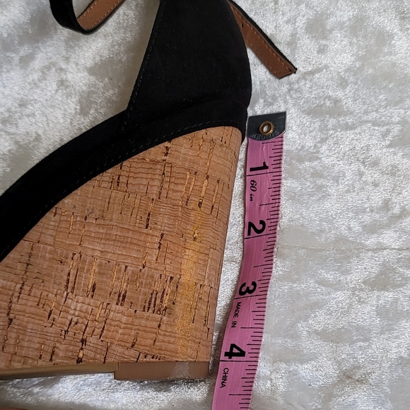 H&M Black Black Suede Cork Wedge Sandals - Picture 8 of 8